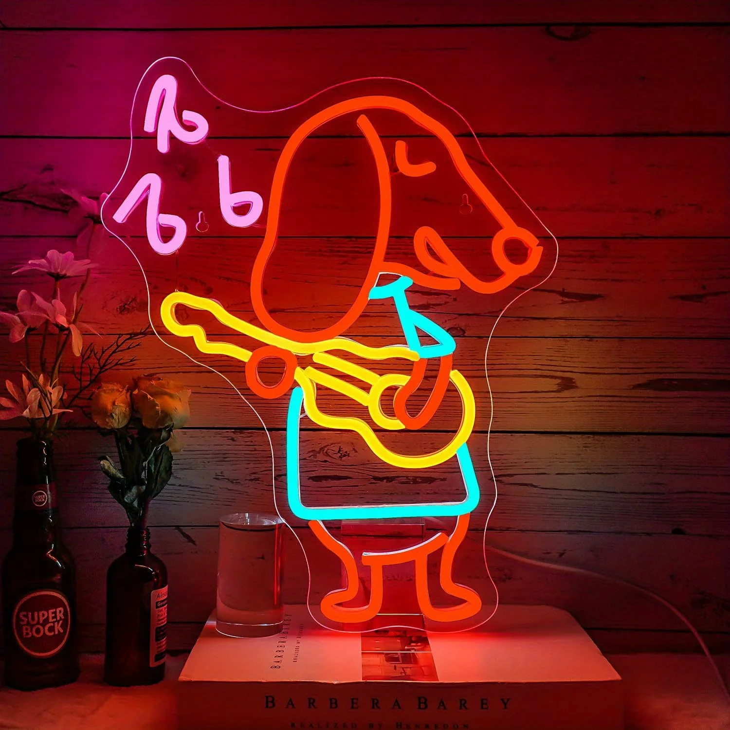 Kids Outdoor Birthday Party Ideas - Letreiro Neon LED Dab Dog com