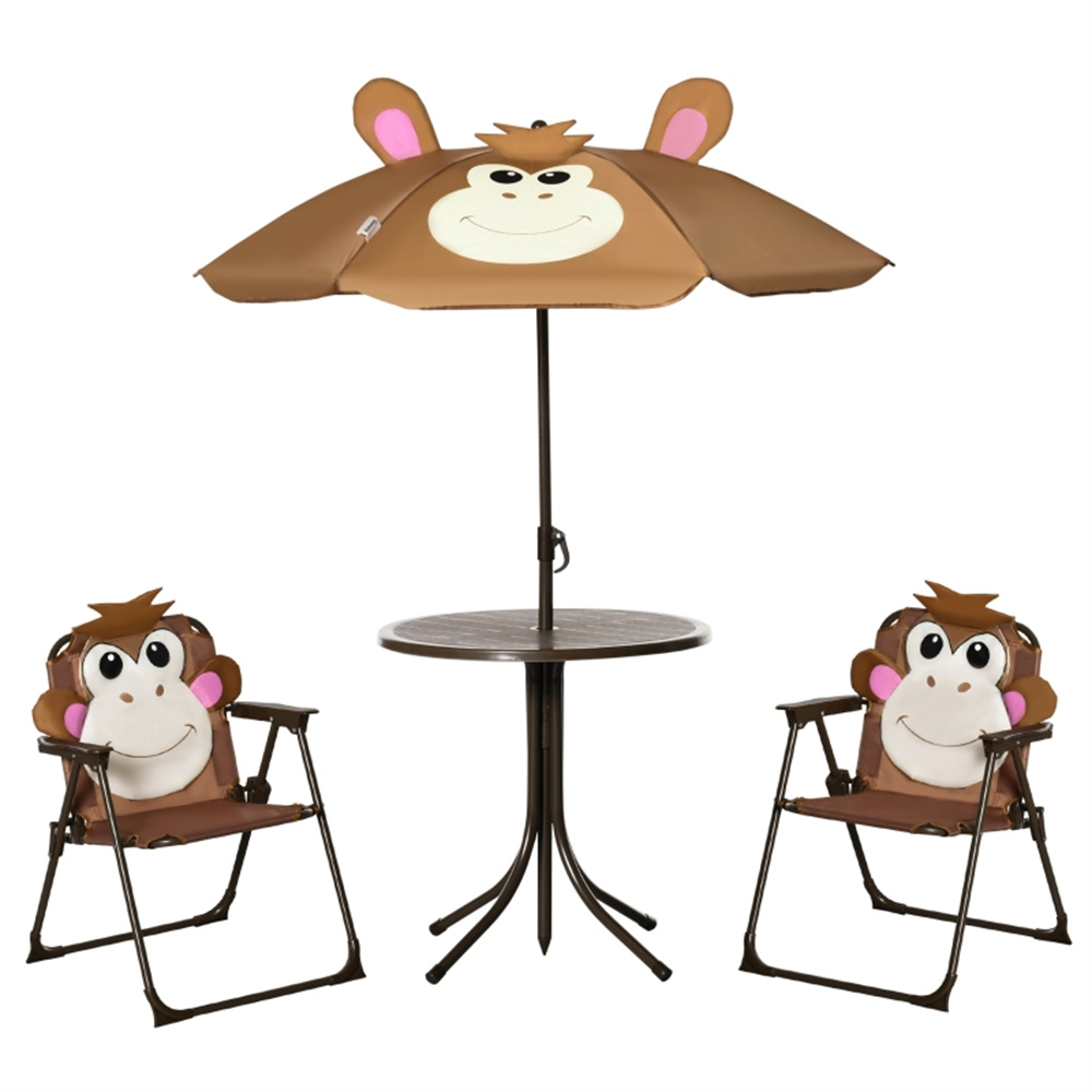 Kids Outdoor Table With Umbrella - Conjunto de Mesa e Cadeiras para