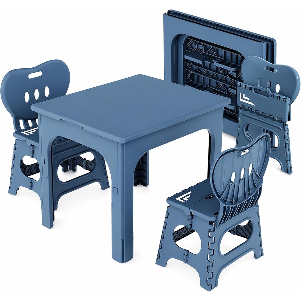 Kids Outdoor Activity Table - Conjunto de Mesa e Cadeiras Dobráveis,