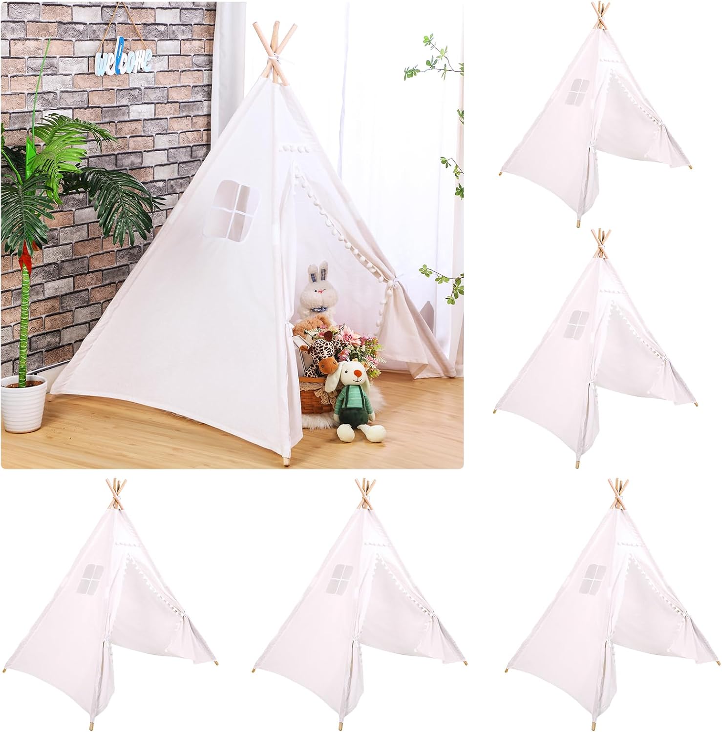 Kids Outdoor Tent - Windyun 6 Peças Tenda Teepee Infantil