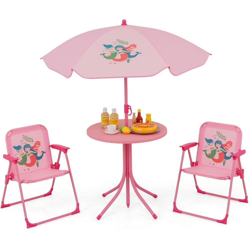 Kids Outdoor Table With Umbrella - Mesa de Piquenique Infantil, Mesa Externa