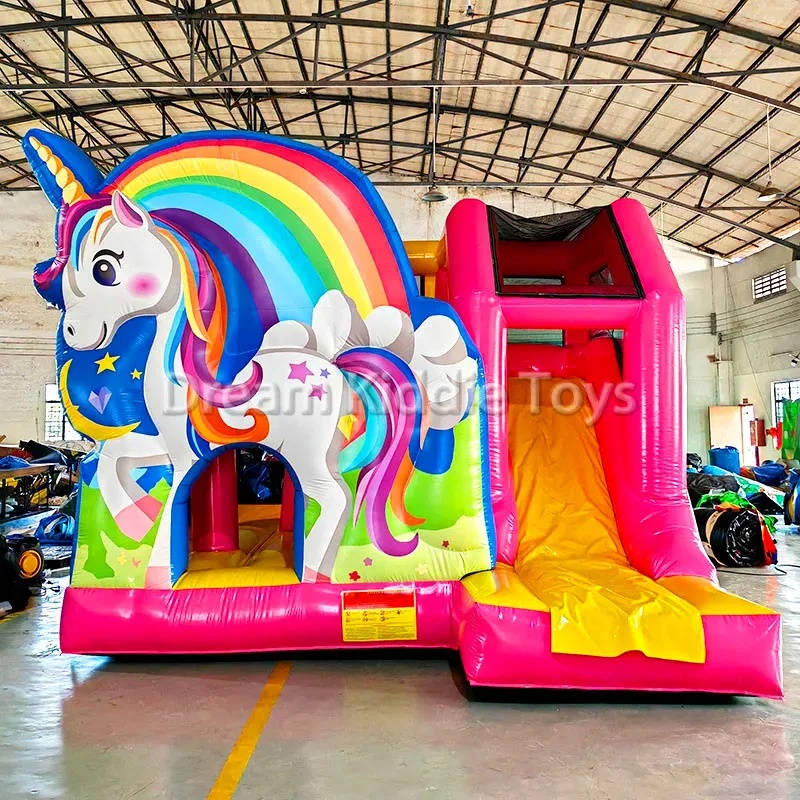 Kids Outdoor Adventure Park - Castelo Inflável de PVC Arco-Íris Unicórnio