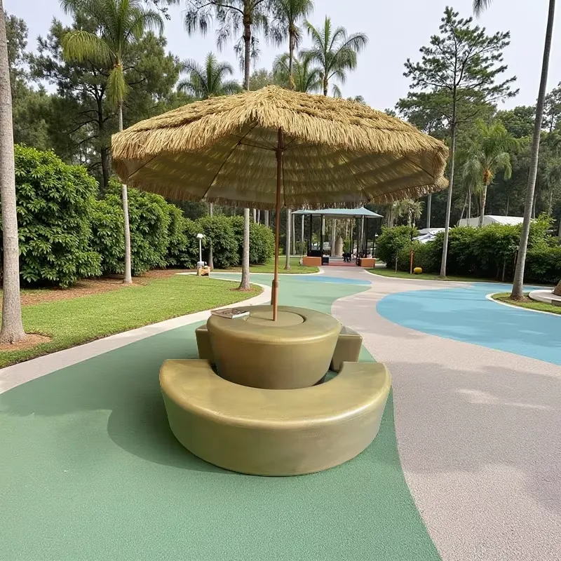 Kids Outdoor Table With Umbrella - Conjunto Moderno de Mesa Redonda e