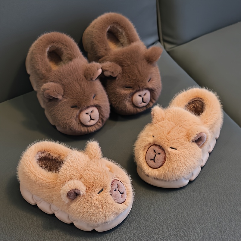 Kids Indoor Outdoor Slippers - Chinelos infantis de algodão quente para