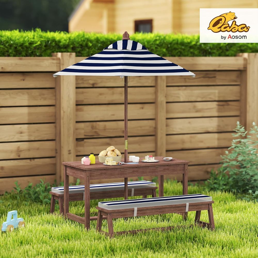 Mesa de Piquenique Infantil Qa - Kids Outdoor Table With Umbrella avaliação e preço