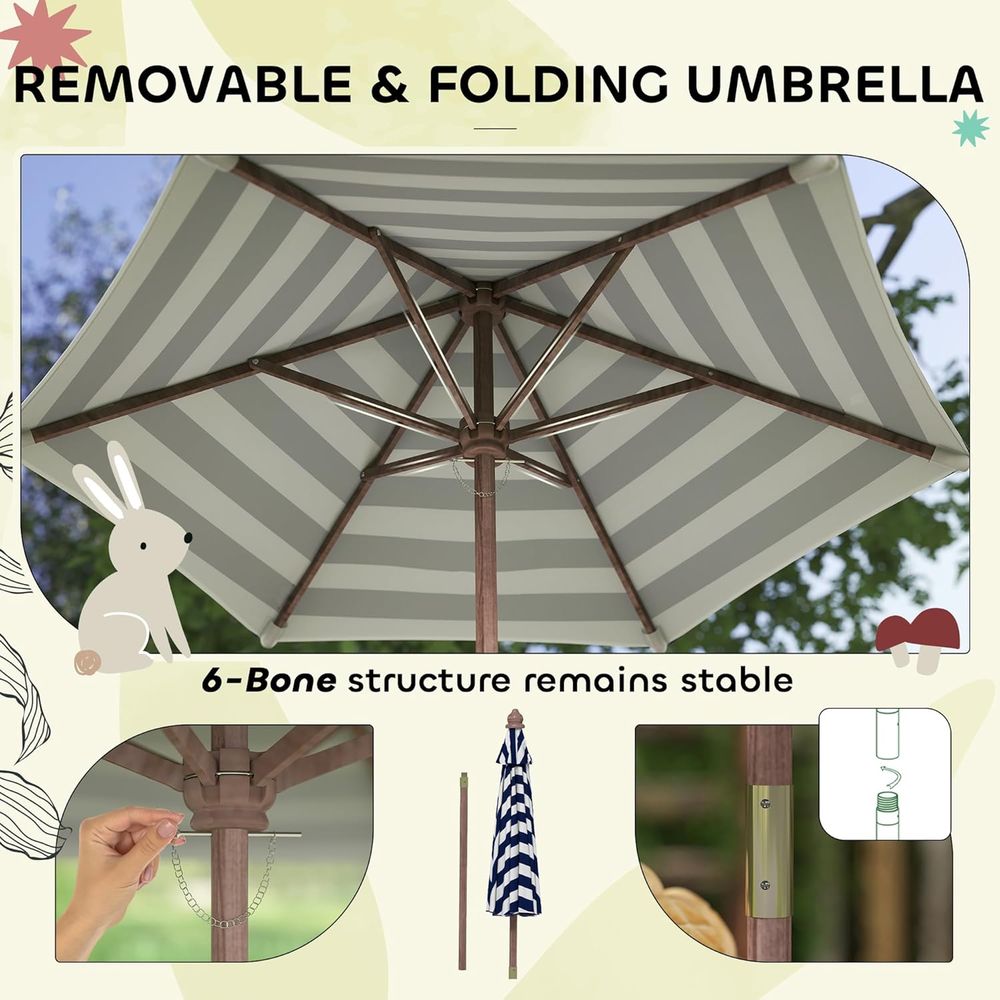 Mesa de Piquenique Infantil Qa - Kids Outdoor Table With Umbrella avaliação e preço