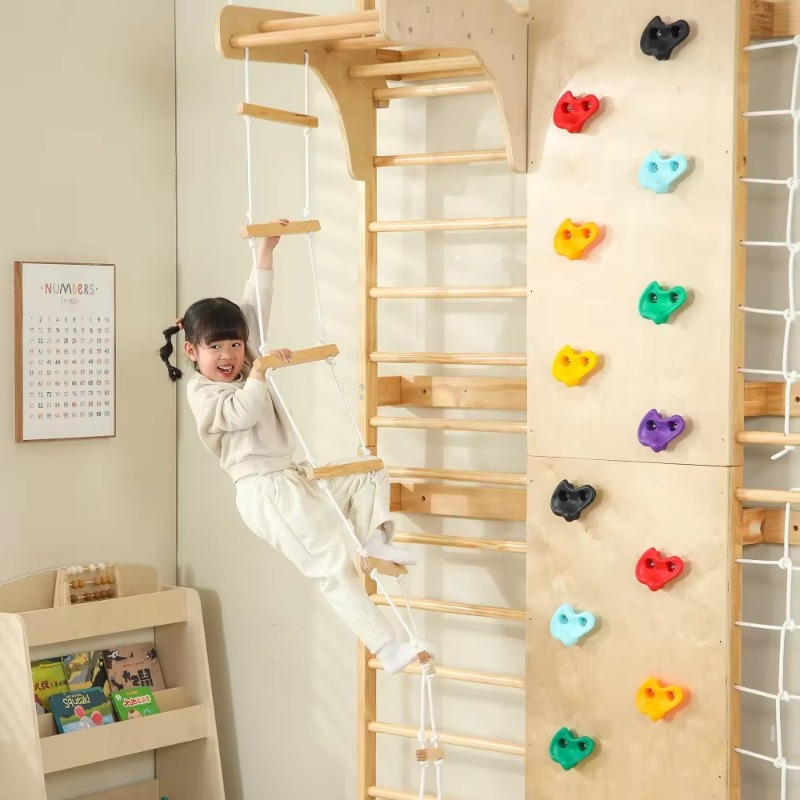 Escada Sueca de Madeira Sólida - Kids Outdoor Monkey Bars avaliação e preço