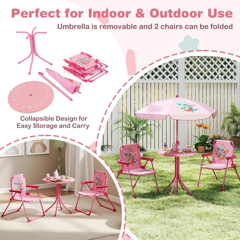 Mesa de Piquenique Infantil, M - Kids Outdoor Table With Umbrella avaliação e preço