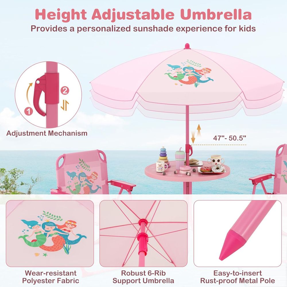 Mesa de Piquenique Infantil, M - Kids Outdoor Table With Umbrella avaliação e preço