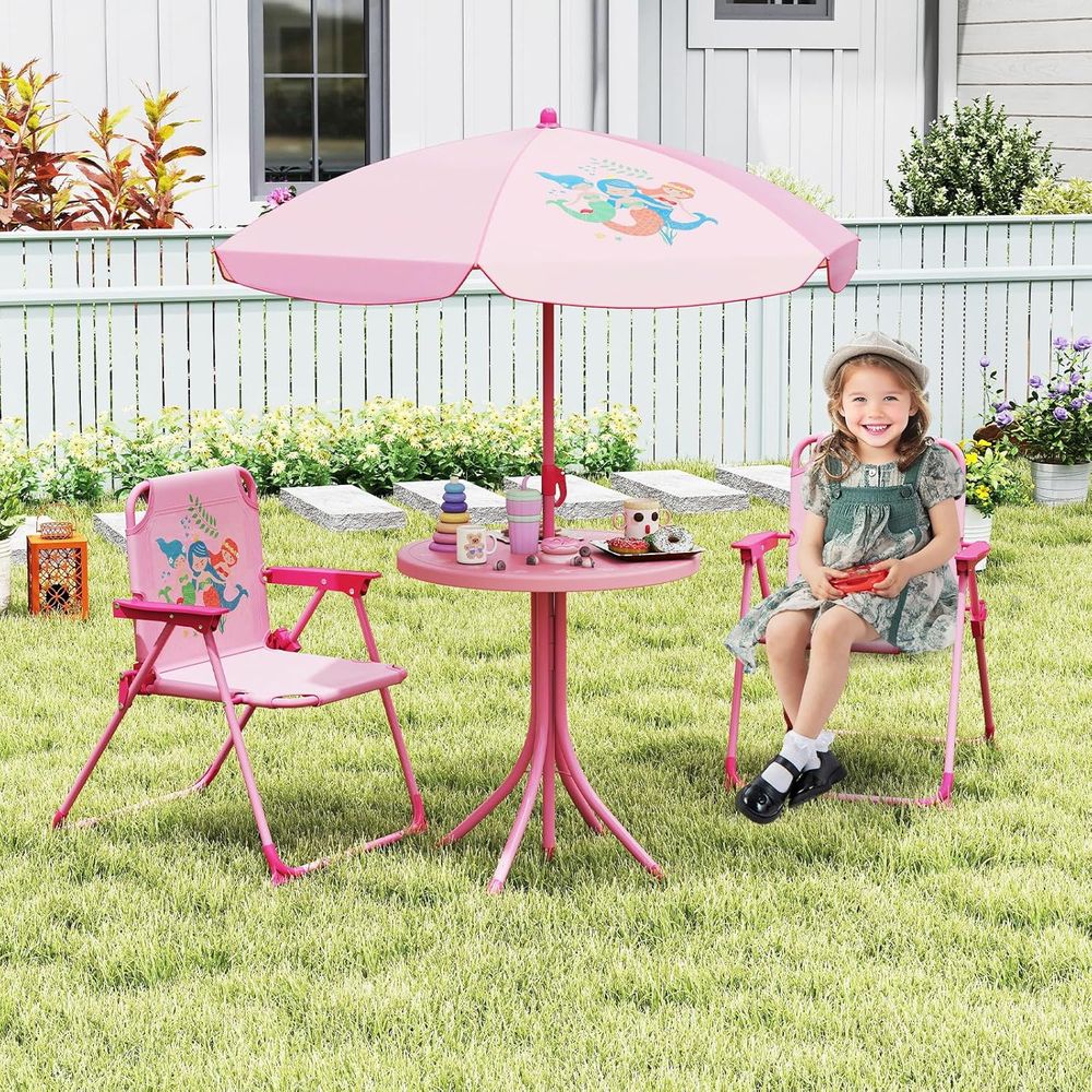Mesa de Piquenique Infantil, M - Kids Outdoor Table With Umbrella avaliação e preço