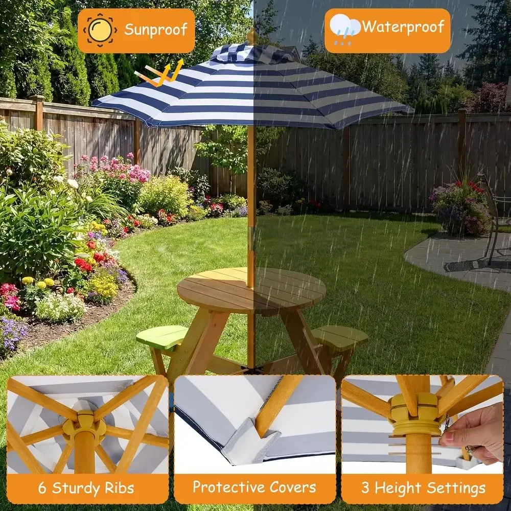 Conjunto de Mesa de Piquenique - Kids Outdoor Table With Umbrella avaliação e preço