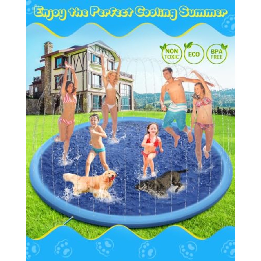 Tapete de água para crianças e - Sprinkler Splash Pad avaliação e preço