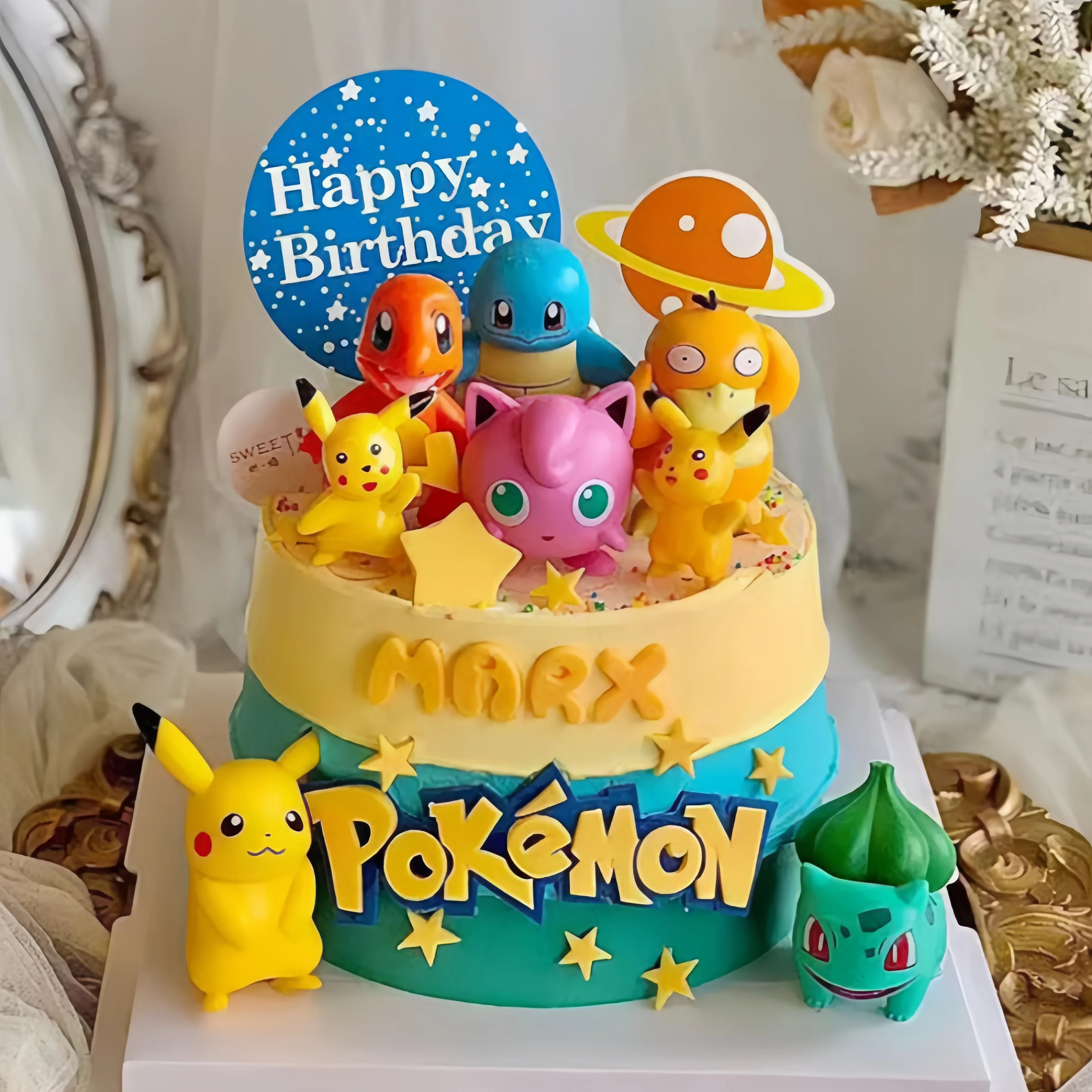 6 pçs/set pokemon monstro bolo - Kids Outdoor Merry Go Round avaliação e preço